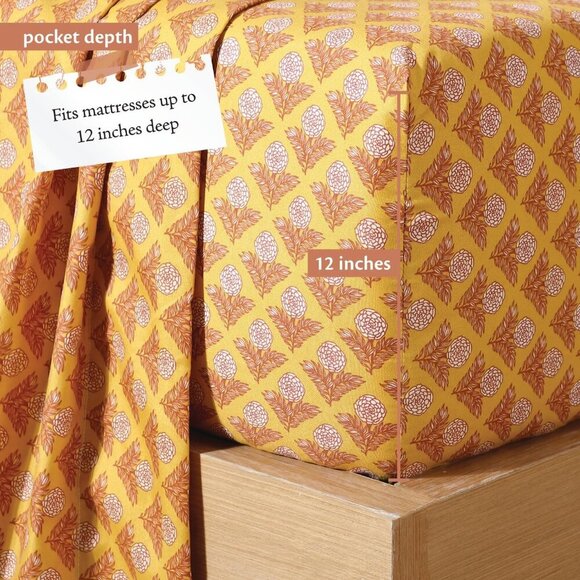 🆕King Cream Bed Sheet Medium Weight Matching Pillowcases Soft & Wrinkle Bed Set - Picture 2 of 7